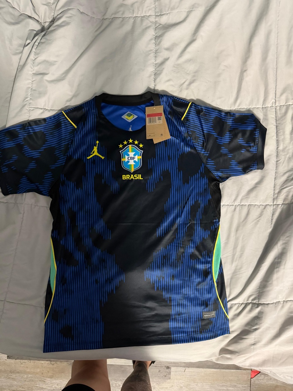 Brazil' Football Jersey - Blue & Black